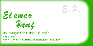 elemer hanf business card
